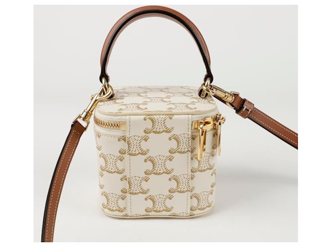 Céline Mini Tote Schultertasche Vanity Case Weiß - Ansicht 4