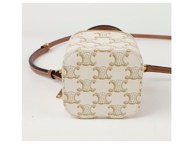 Céline Mini Tote Schultertasche Vanity Case Weiß - Ansicht 6