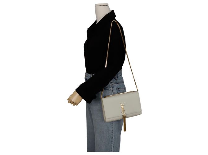 Saint Laurent Borsa a tracolla media Kate Bianco - vista 14