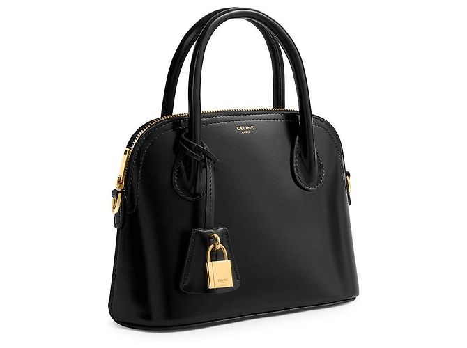 Céline Mini Borsa Onorin Pelle di Vitello Lucida Nera Nero - vista 2