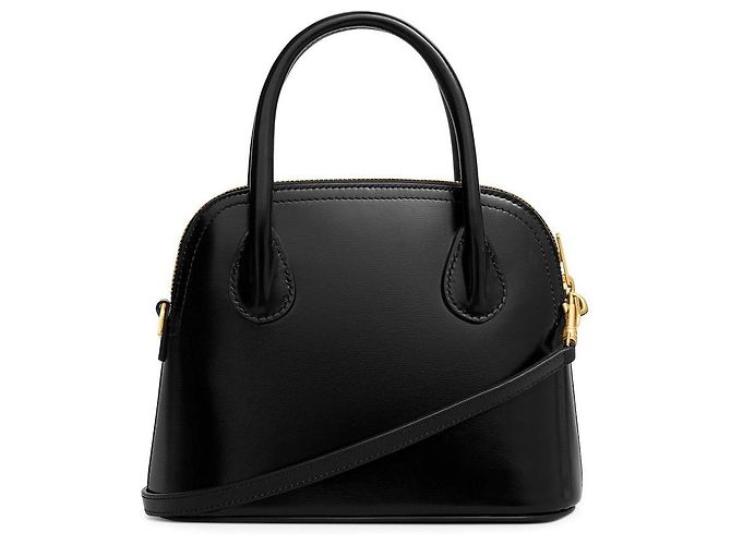 Céline Mini Borsa Onorin Pelle di Vitello Lucida Nera Nero - vista 3