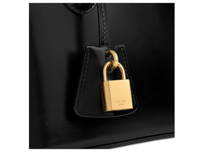 Céline Mini Borsa Onorin Pelle di Vitello Lucida Nera Nero - vista 4
