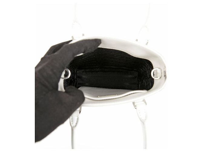 Tote Prada Borsa a spalla piccola spazzolata Bianco - vista 11