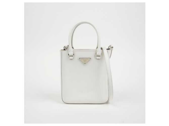 Tote Prada Borsa a spalla piccola spazzolata Bianco - vista 2