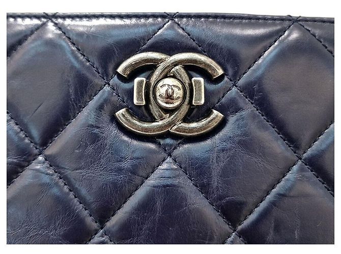Chanel Borsa a spalla in pelle di vitello con catena Blu - vista 7