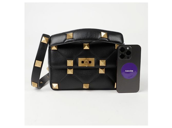 Valentino Borsa a spalla Roman Stud Nero - vista 6