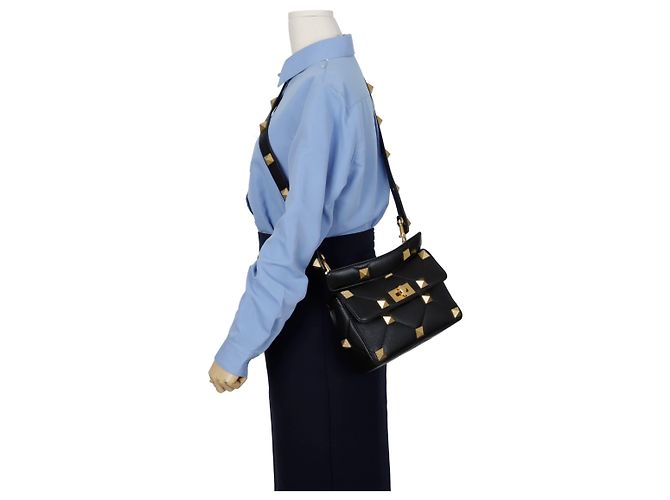 Valentino Borsa a spalla Roman Stud Nero - vista 9