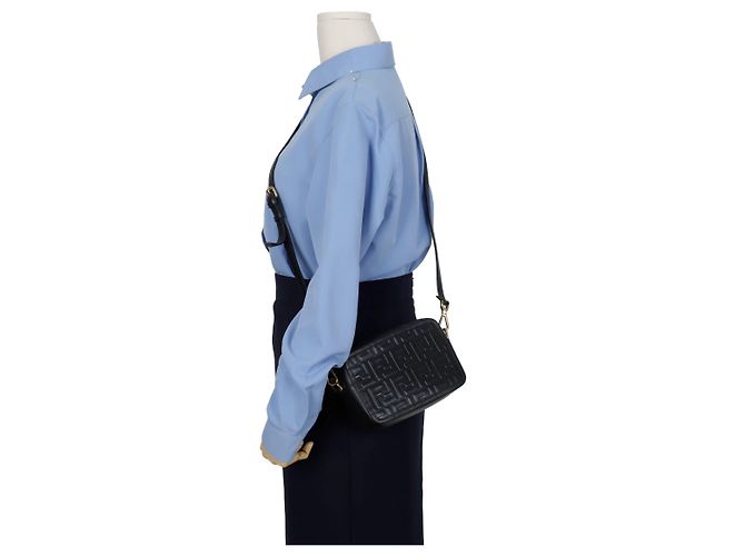 Fendi Borsa a tracolla incrociata FF Nero - vista 11