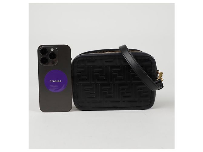 Fendi Borsa a tracolla incrociata FF Nero - vista 9
