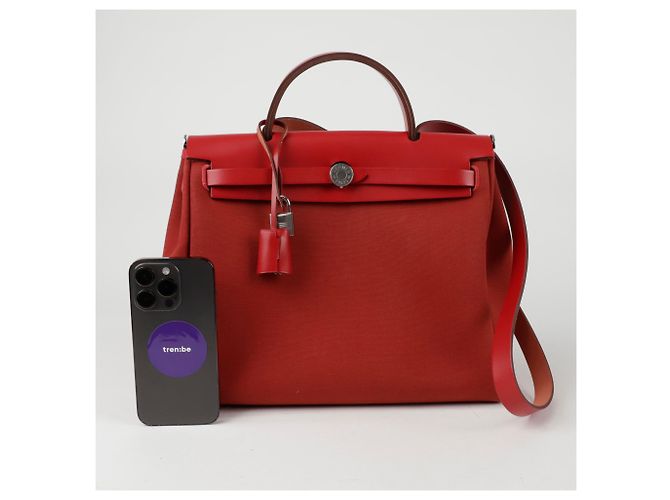 Hermès Erback Größe Tote Schultertasche Rot - Ansicht 11