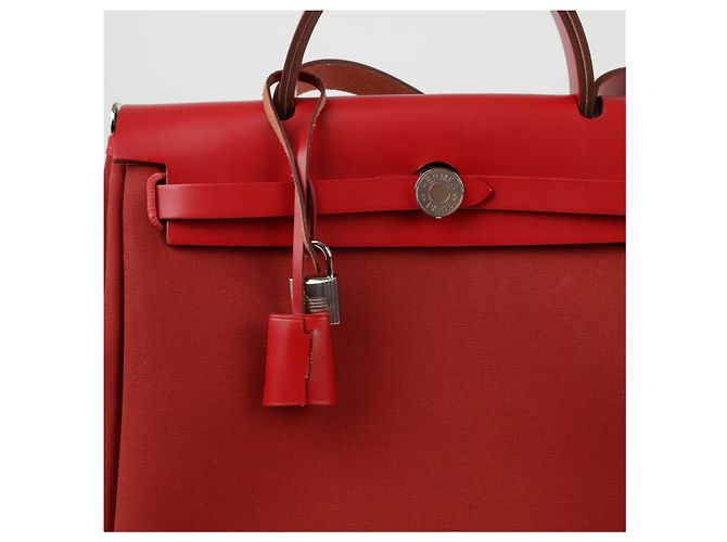 Hermès Erback Größe Tote Schultertasche Rot - Ansicht 2