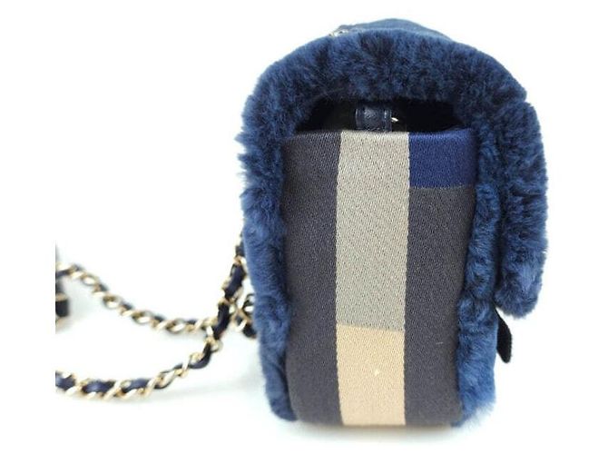 Chanel Borsa a tracolla in shearling classico con pattina Multicolore - vista 4