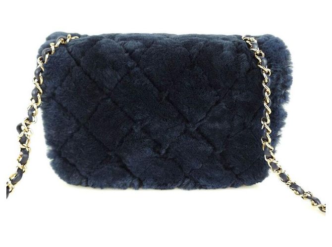 Chanel Borsa a tracolla in shearling classico con pattina Multicolore - vista 5