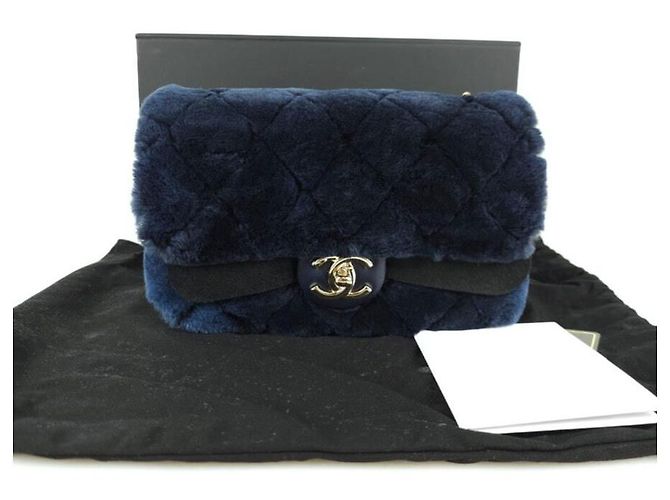 Chanel Borsa a tracolla in shearling classico con pattina Multicolore - vista 8