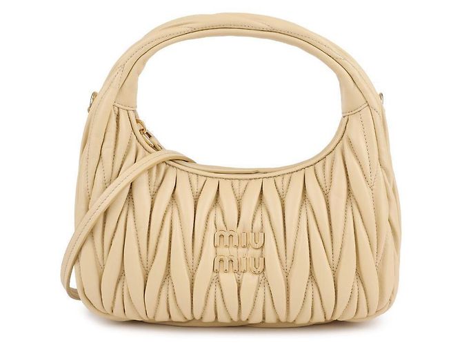Miu Miu Borsa hobo in pelle Napa Verde - vista 3