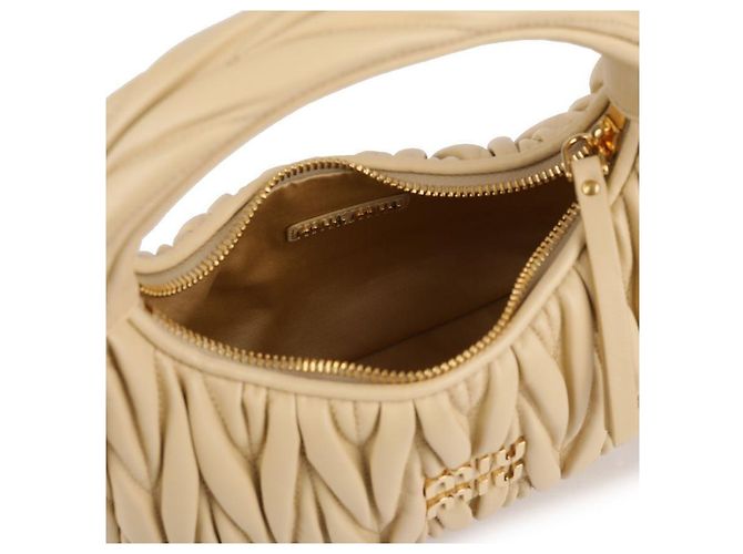 Miu Miu Borsa hobo in pelle Napa Verde - vista 8