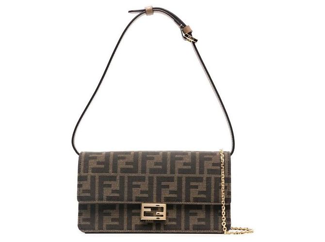 Fendi Portafoglio On Chain FF Jacquard Baguette Multicolore - vista 4