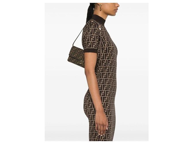 Fendi Portafoglio On Chain FF Jacquard Baguette Multicolore - vista 5