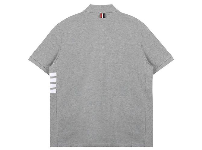 Thom Browne Polo Classico a Maniche Corte Marrone - vista 4