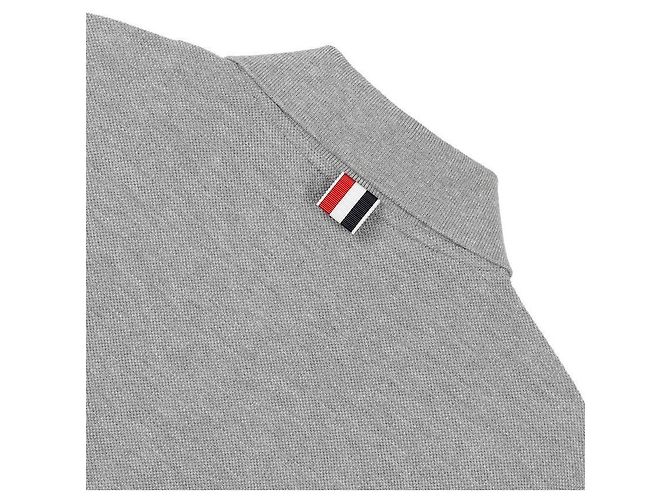 Thom Browne Polo Classico a Maniche Corte Marrone - vista 9