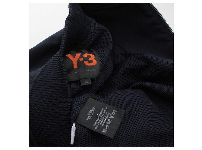 Yohji Yamamoto Midnight Blue Varsity Zip-Up Jacke Blau - Ansicht 3