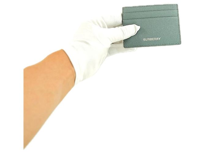 Burberry Tarjetero de cuero gris tormenta unisex - Regalo Castaño - vista 6