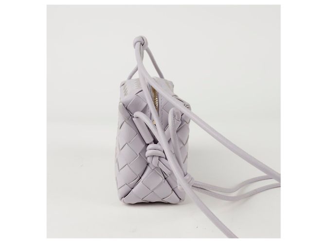 Bottega Veneta Borsa a spalla incrociata Loop Mini Porpora - vista 3