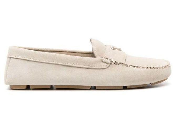 Prada Mocassini in suede con logo a triangolo Multicolore - vista 4