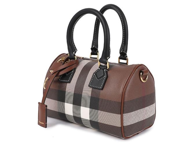 Burberry Mini borsa da bowling a quadretti Marrone - vista 4