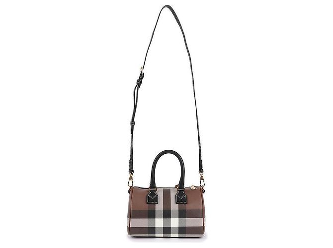 Burberry Mini borsa da bowling a quadretti Marrone - vista 5