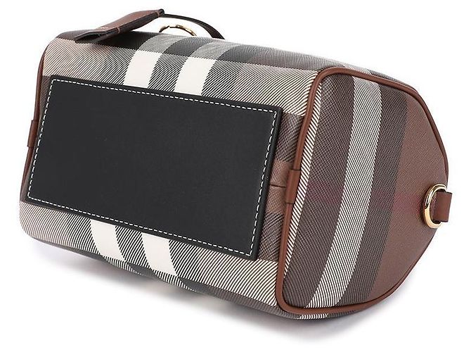Burberry Mini borsa da bowling a quadretti Marrone - vista 6