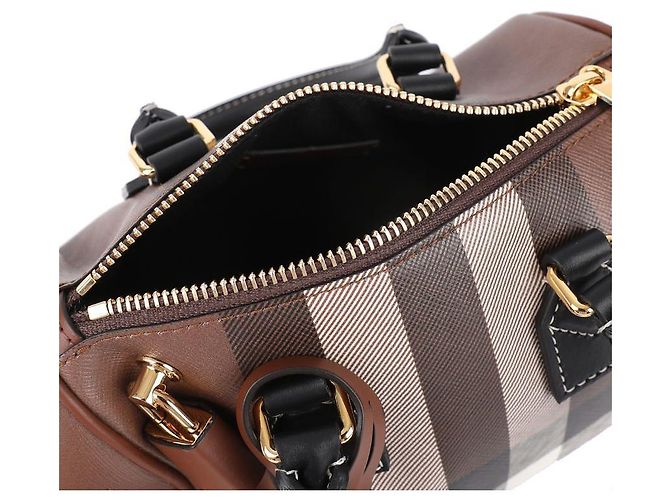 Burberry Mini borsa da bowling a quadretti Marrone - vista 8