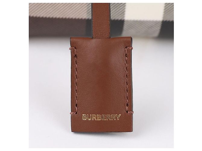 Burberry Mini borsa da bowling a quadretti Marrone - vista 9