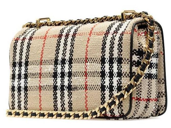 Burberry Kleine Rolltasche im Vintage-Check aus Boucle - Ansicht 5