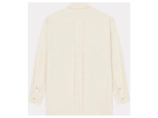 Kenzo Camicia overshirt con ricamo floreale Bianco - vista 6