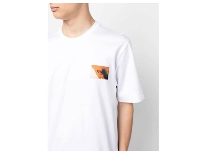 Fendi Kurzarm-T-Shirt mit Logo-Patch Mehrfarben - Ansicht 6
