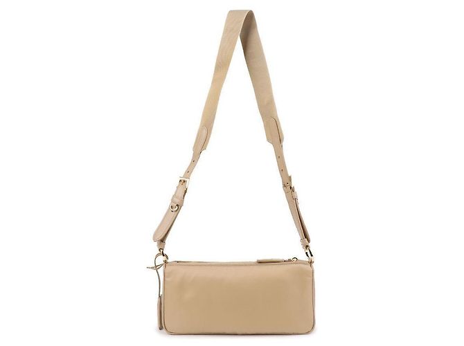 Prada Grande borsa a spalla in pelle Re-Nylon Marrone - vista 5