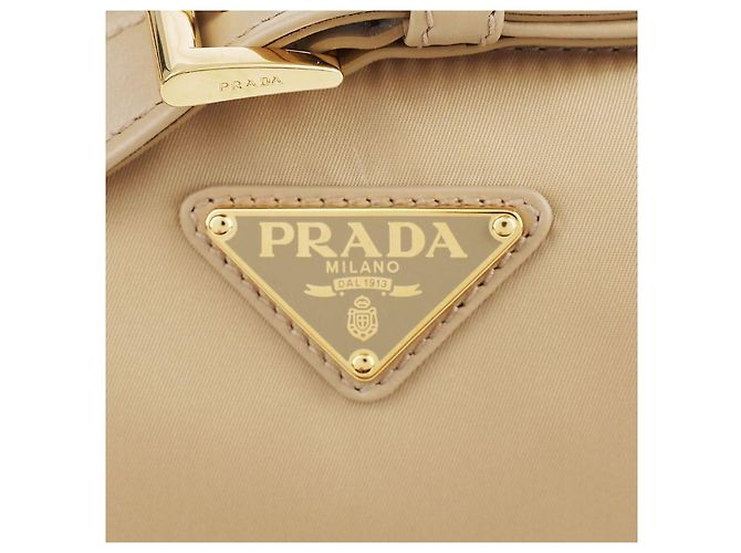 Prada Grande borsa a spalla in pelle Re-Nylon Marrone - vista 9