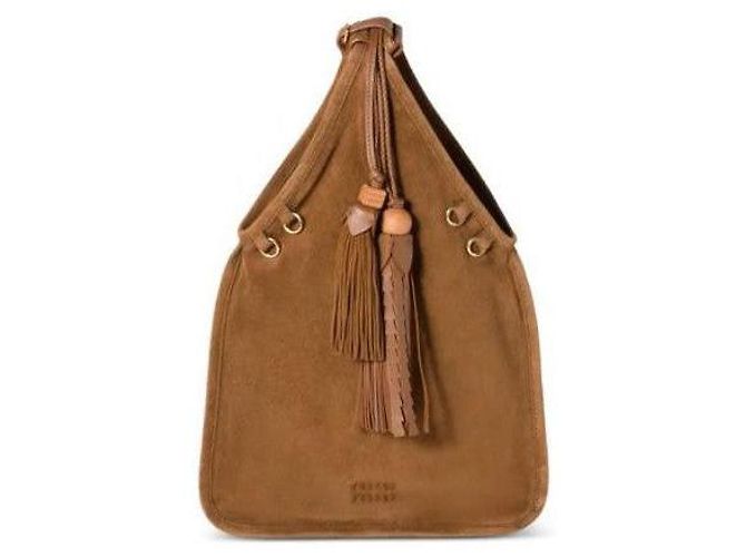 Miu Miu Borsa in suede con frange Marrone - vista 4
