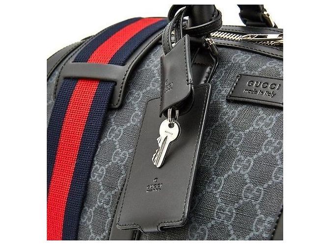 Gucci Borsa da viaggio GG Supreme Carry On Nera Grigia Nero - vista 7