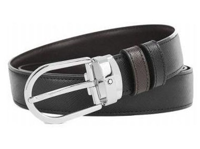 Montblanc Reversible Men's Leather Belt Black - view 2