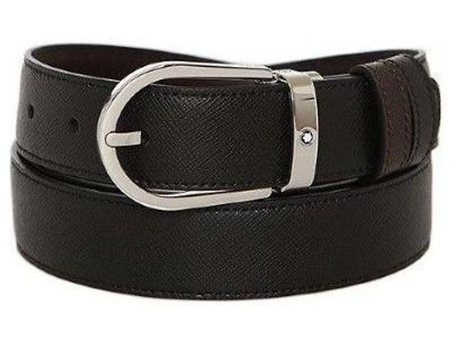 Montblanc Reversible Men's Leather Belt Black - view 4