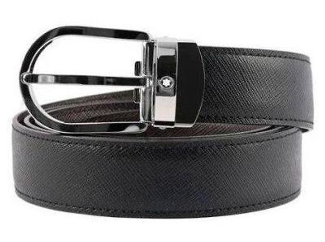 Montblanc Reversible Men's Leather Belt Black - view 5