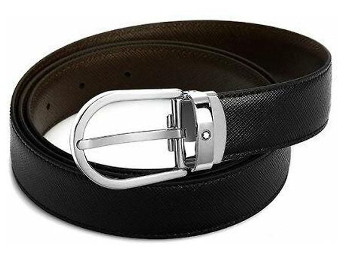 Montblanc Reversible Men's Leather Belt Black - view 6