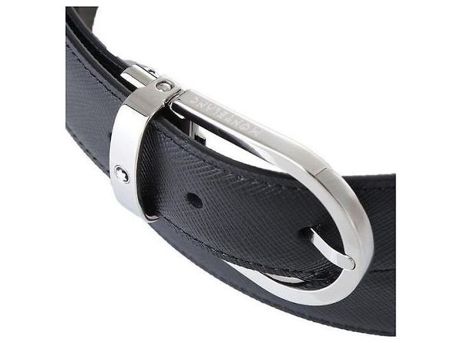 Montblanc Reversible Men's Leather Belt Black - view 8