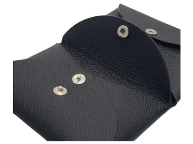 Hermès Calvi Duo Kartenhalter Epsom Palladium Schwarz - Ansicht 3