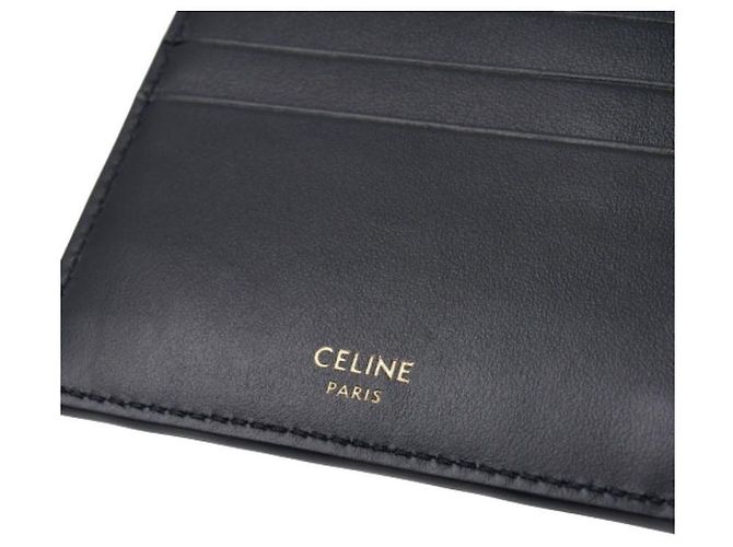 Céline Cartera Slim de Piel de Ternera Negra Triomphe Canvas Negro - vista 10