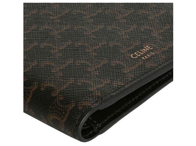 Céline Cartera Slim de Piel de Ternera Negra Triomphe Canvas Negro - vista 5