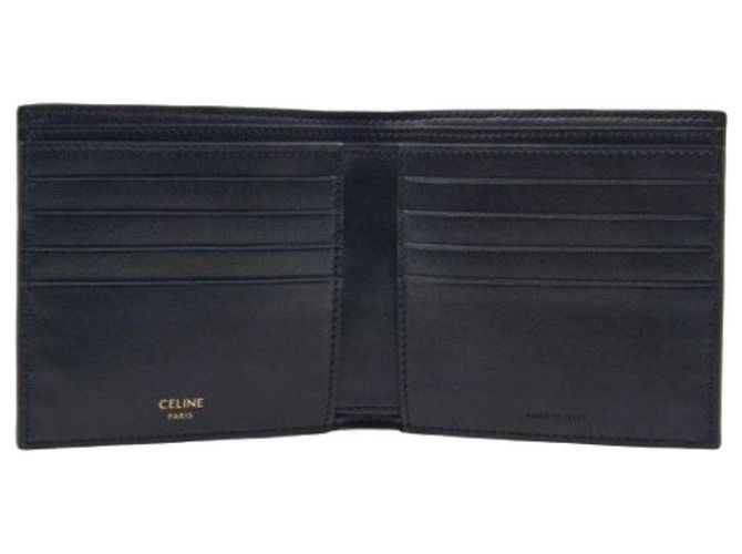 Céline Cartera Slim de Piel de Ternera Negra Triomphe Canvas Negro - vista 7