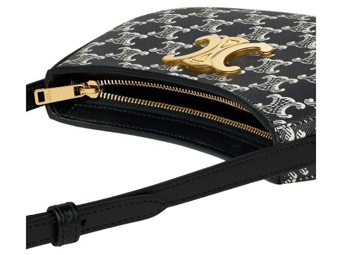 Céline Two-Tone Triomphe Canvas Medium Tilly Bag Black - view 4